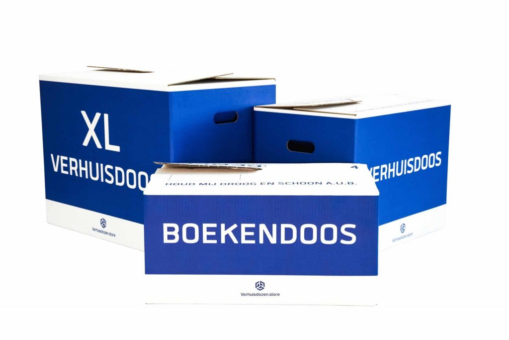 Selectie van online verhuisdozen bestellen met automatische bodems en dubbelgolf karton